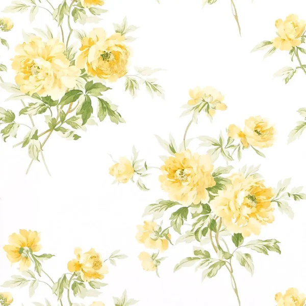 Adele Wallpaper - Primrose / Ivory by green botanical wallpaper from sanderson