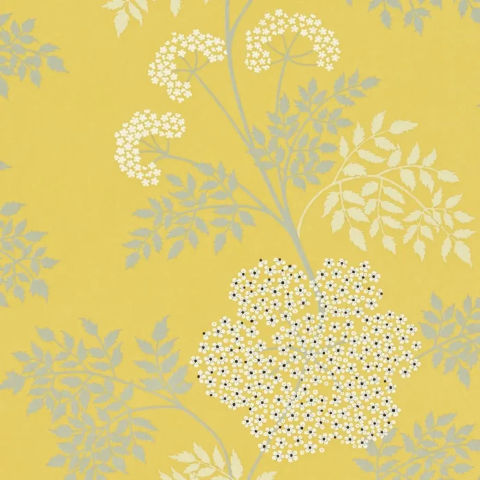 Cowparsley Wallpaper - Chinese Yellow swatch