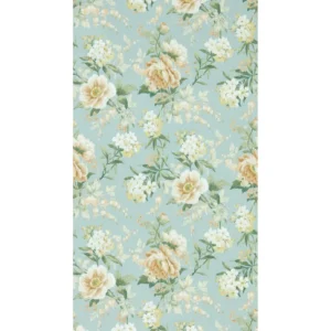 blue botanical wallpaper from sanderson