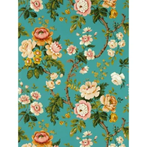 blue botanical wallpaper from sanderson