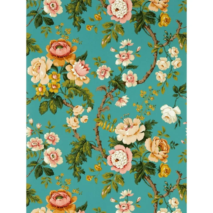 Hykenham Wallpaper - High Sea / Ginger swatch