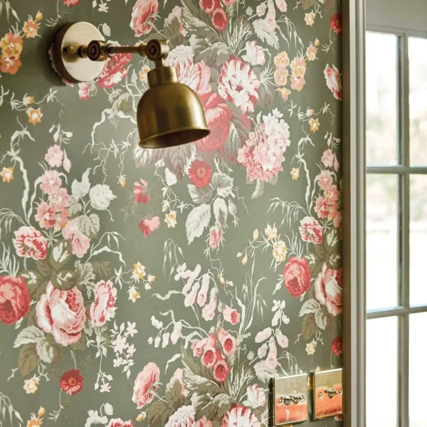 Hykenham Wallpaper - Gold Metallic / Rose from