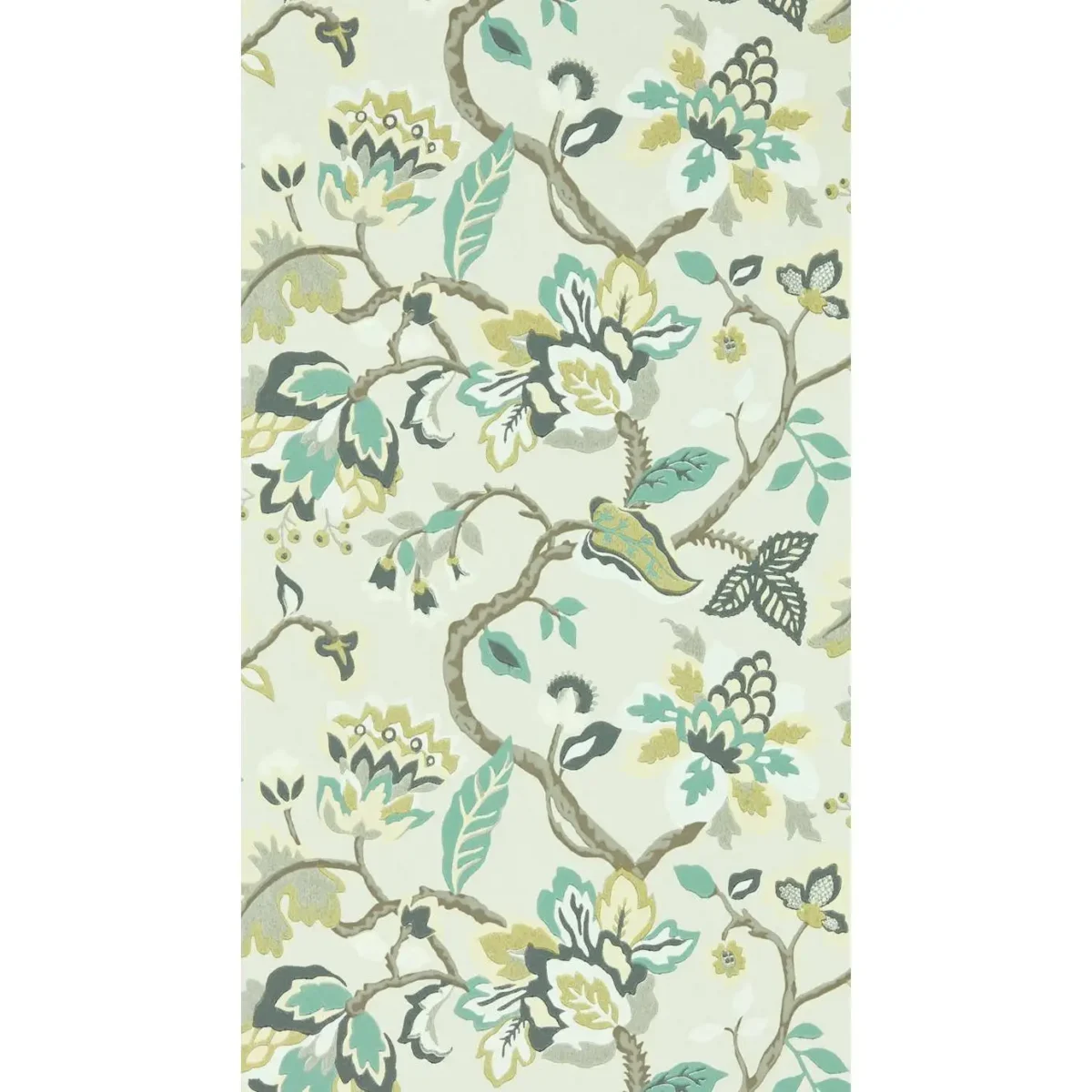 Amanpuri Wallpaper - Grey Mist by green botanical wallpaper from sanderson