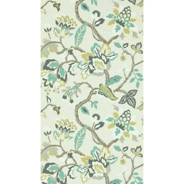 Amanpuri Wallpaper - Grey Mist by green botanical wallpaper from sanderson