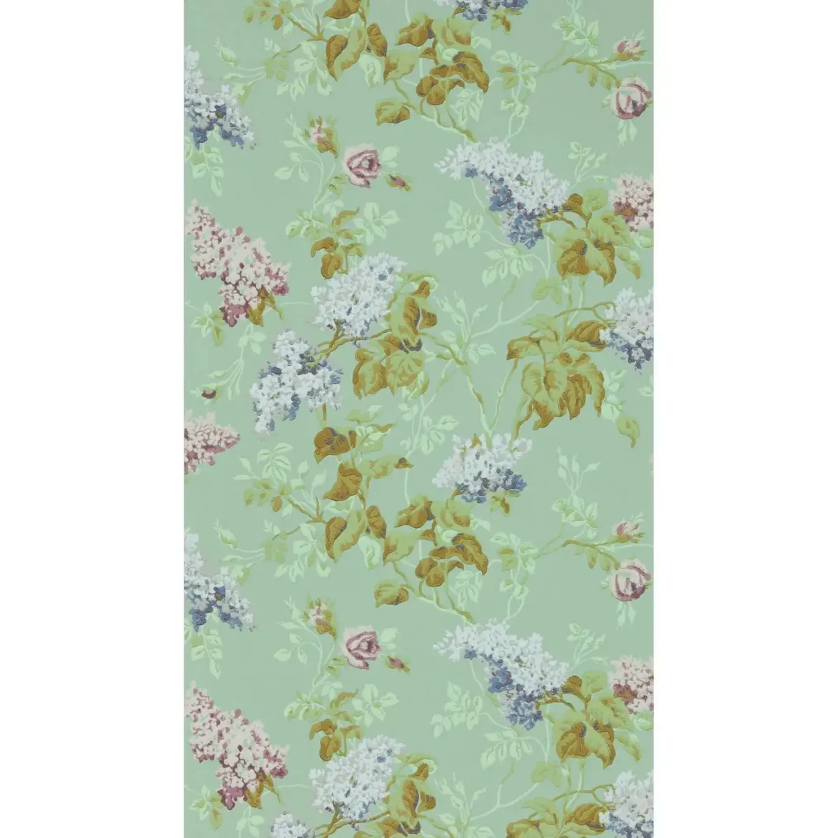 Sommerville Wallpaper - Mint / Plum by green botanical wallpaper from sanderson