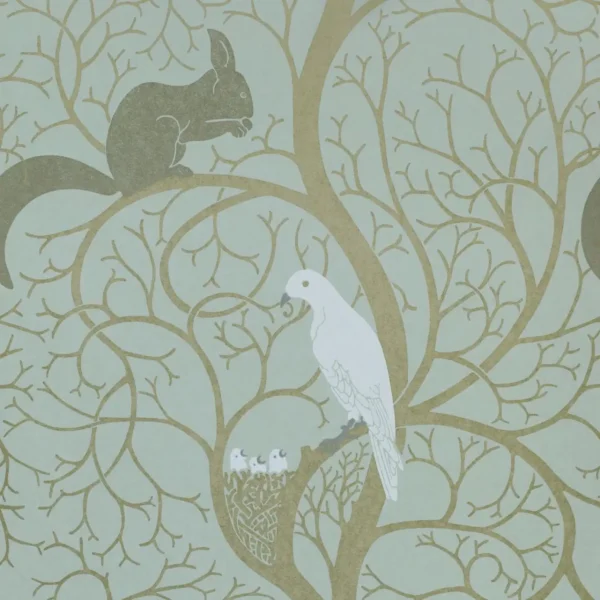 Squirrel and Dove Wallpaper - Eggshell / Ivory by blue animal wallpaper from sanderson