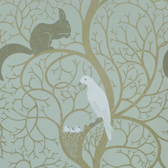 Squirrel and Dove Wallpaper - Eggshell / Ivory swatch