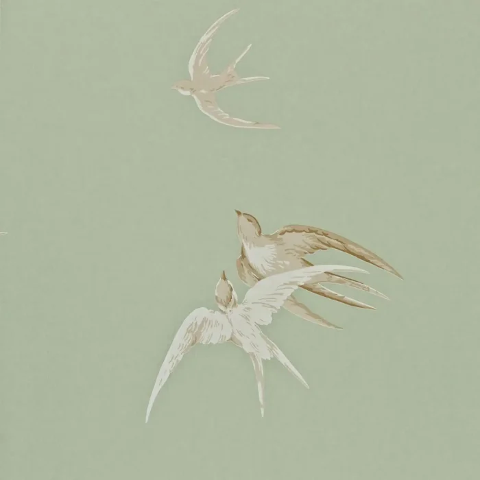 Swallows Wallpaper - Pebble fabric swatch DVIWSW102