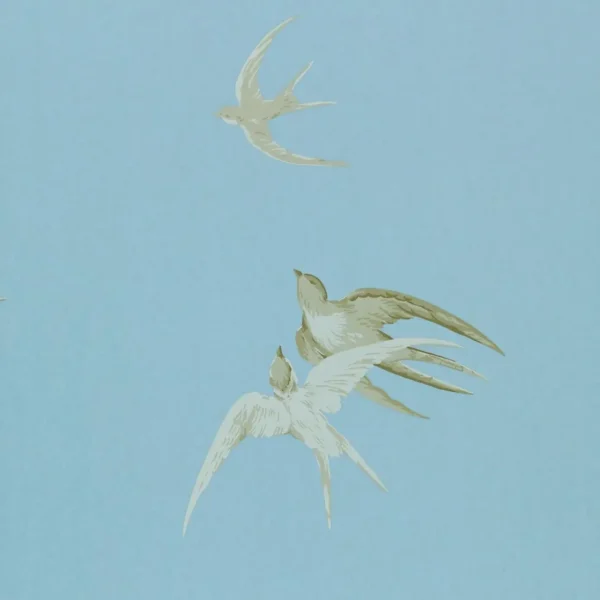 Swallows Wallpaper - Wedgewood by blue animal wallpaper from sanderson