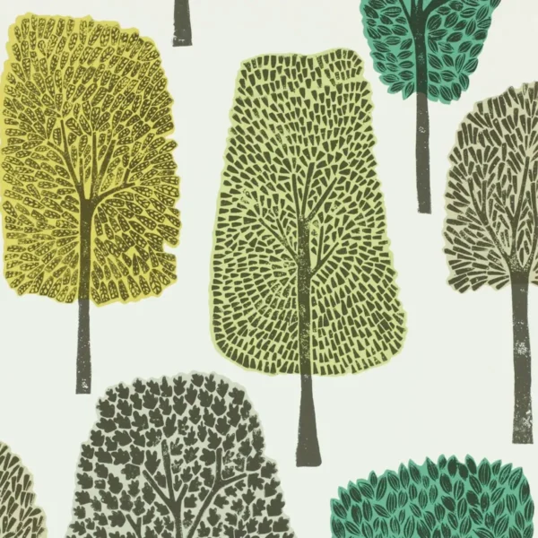 Cedar Wallpaper - Slate / Apple / Ivy by green botanical wallpaper from scion