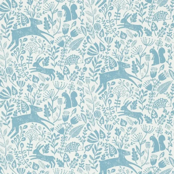 Kelda Wallpaper - Cobalt by blue animal wallpaper from scion