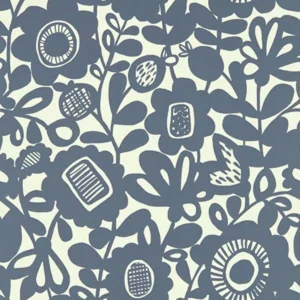 blue botanical wallpaper from scion