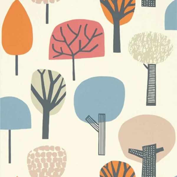 Liora Wallpaper - Watermelon / Tangerine / Lake by blue contemporary wallpaper from scion