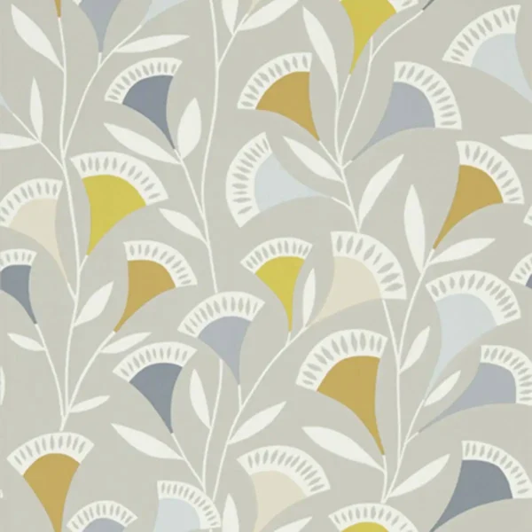 Noukku Wallpaper - Dandelion / Butterscotch / Charcoal by black-grey contemporary wallpaper from scion