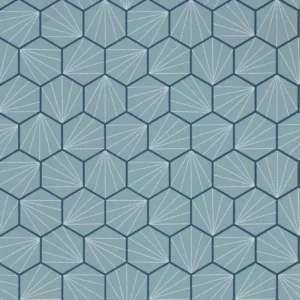 blue geometric wallpaper from scion