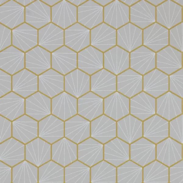 Aikyo Wallpaper - Hemp by black-grey geometric wallpaper from scion