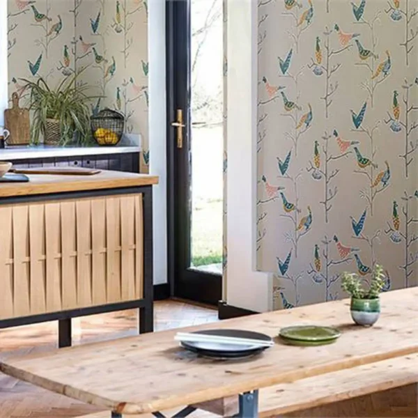 Passaro Wallpaper - Ginger / Teal by Passaro Wallpaper - Ginger / Teal from