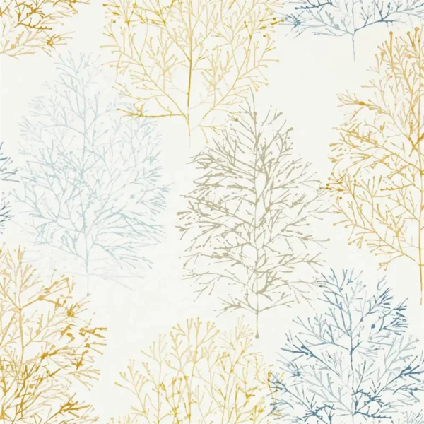 Soetsu Wallpaper - Stonewash / Papaya by multicolour botanical wallpaper from scion
