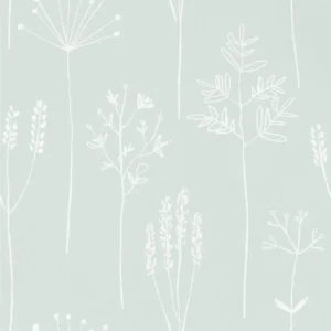 black-grey botanical wallpaper from scion