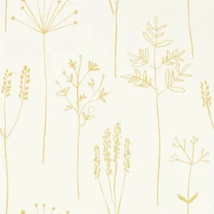 yellow botanical wallpaper from scion