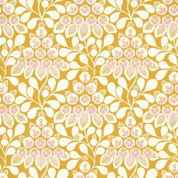 white botanical wallpaper from scion
