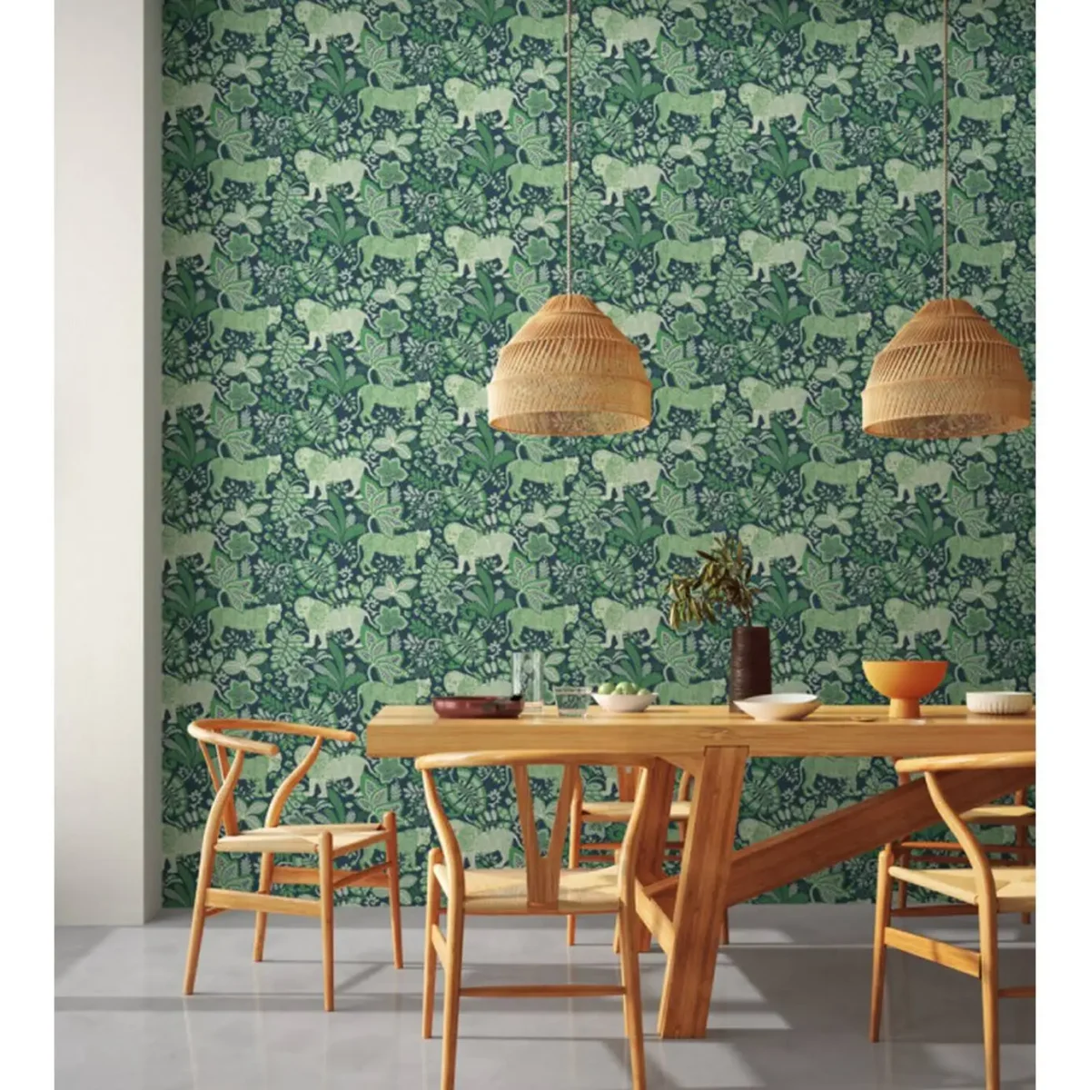 Rumble In The Jungle Wallpaper - Midnight / Mint Leaf by Rumble In The Jungle Wallpaper - Midnight / Mint Leaf from