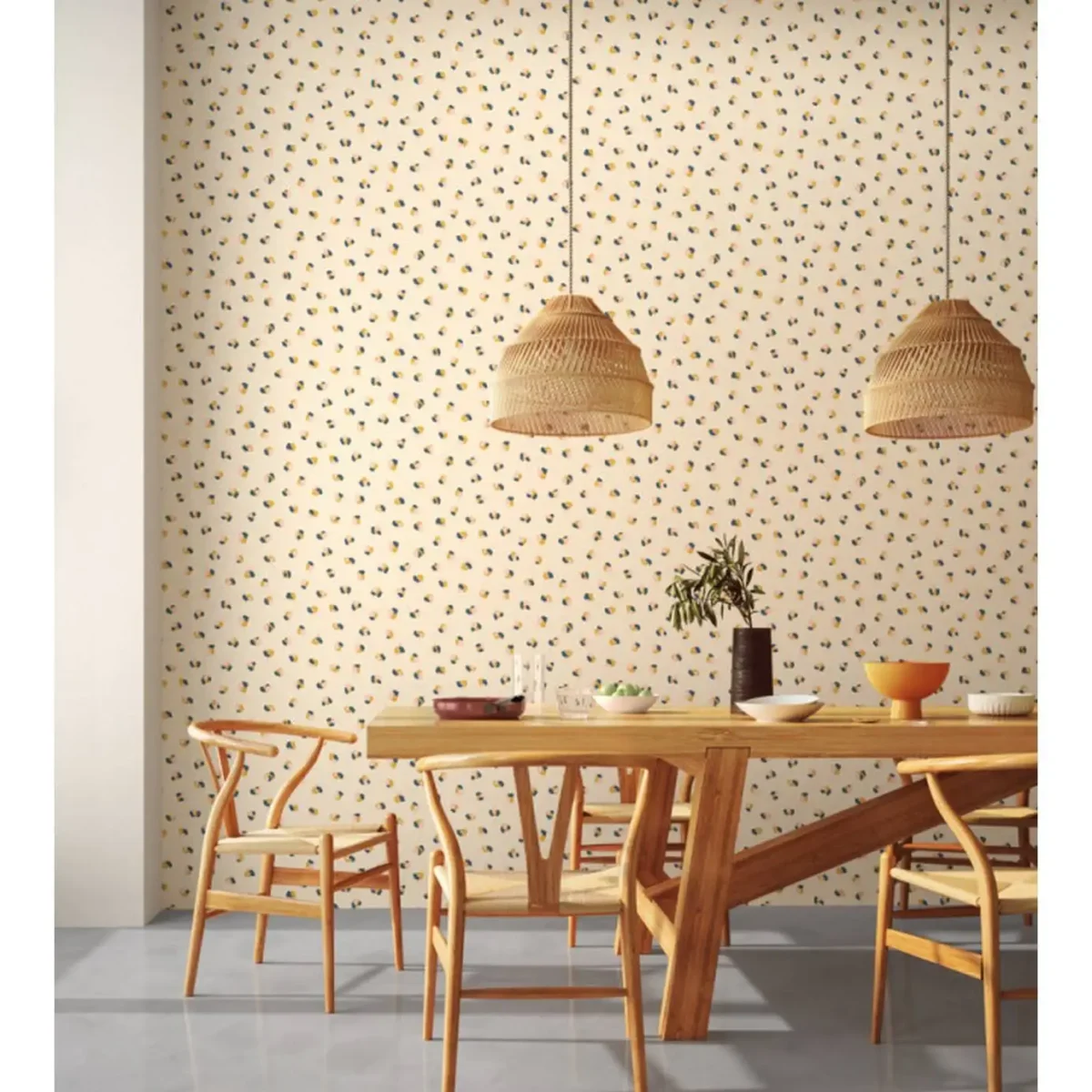 Leopard Dots Wallpaper - Pebble / Milkshake by Leopard Dots Wallpaper - Pebble / Milkshake from
