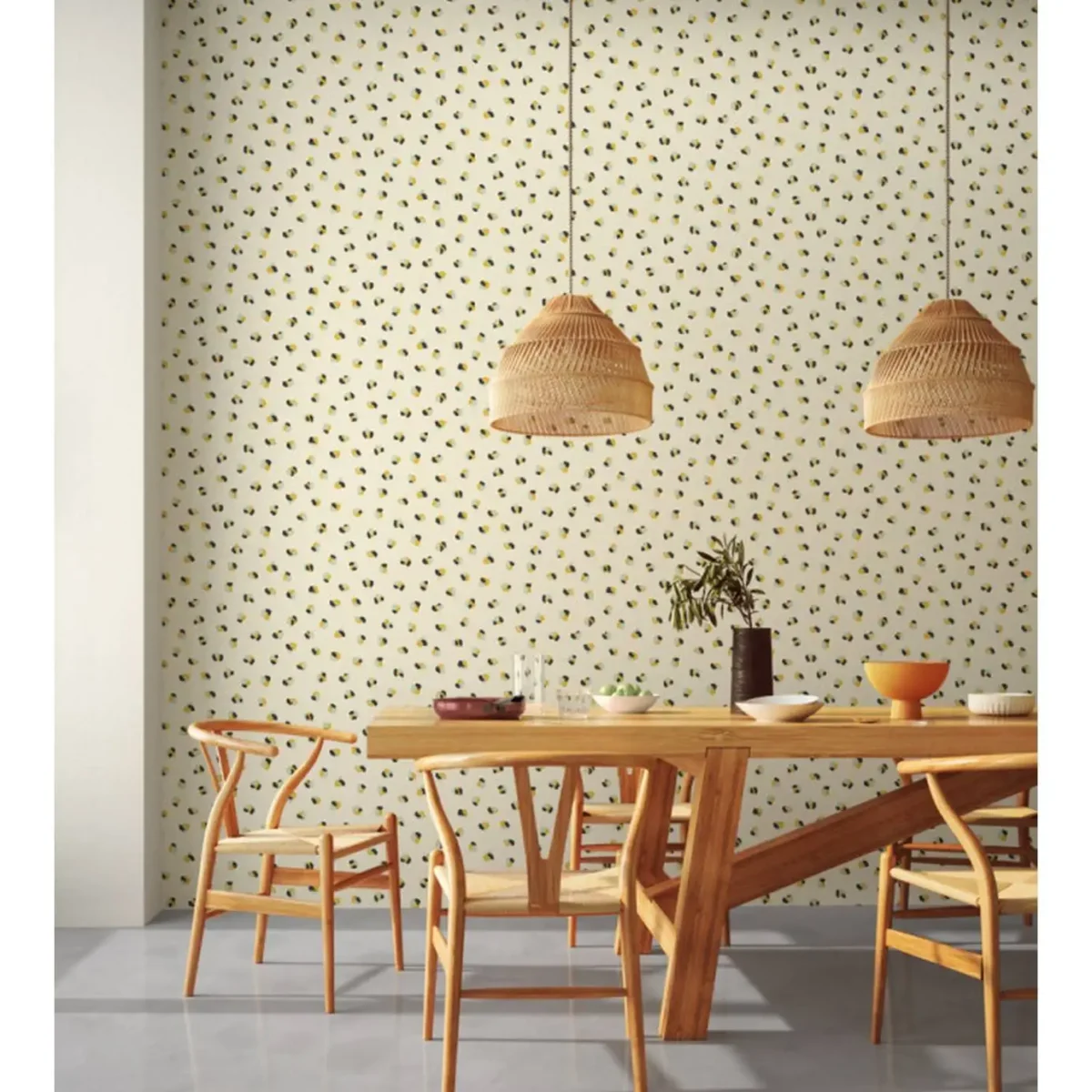 Leopard Dots Wallpaper - Pebble / Milkshake by Leopard Dots Wallpaper - Pebble / Milkshake from