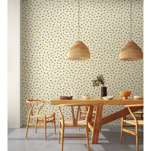Leopard Dots Wallpaper - Pebble / Milkshake from