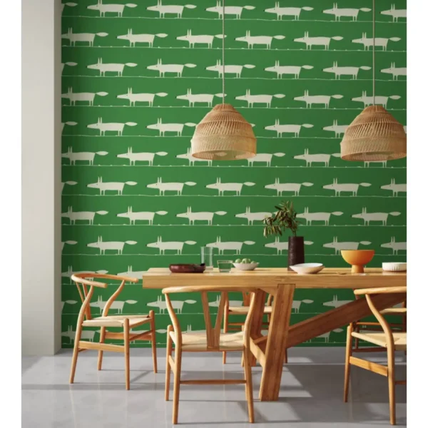 Mr Fox Wallpaper - Mint Leaf by Mr Fox Wallpaper - Mint Leaf from