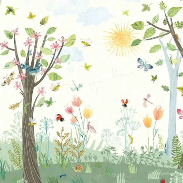 Busy Buzzy Wall Mural by multicolour animal wallpaper from villa nova
