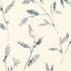 blue botanical wallpaper from villa nova