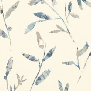 blue botanical wallpaper from villa nova