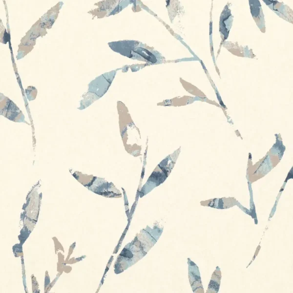 Hana Trail Wallcovering - Indigo by blue botanical wallpaper from villa nova