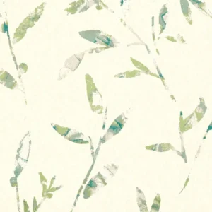 green botanical wallpaper from villa nova