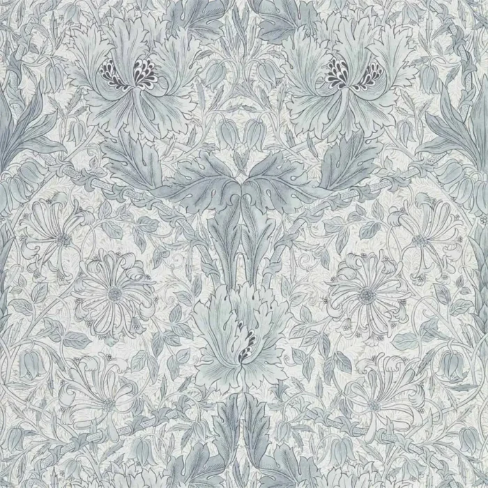 Pure Honeysuckle & Tulip Wallpaper - Cloud Grey swatch