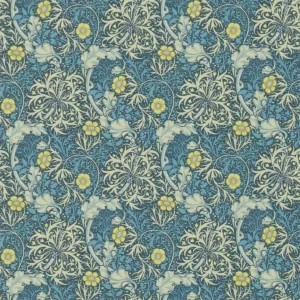 blue botanical wallpaper from william morris & co