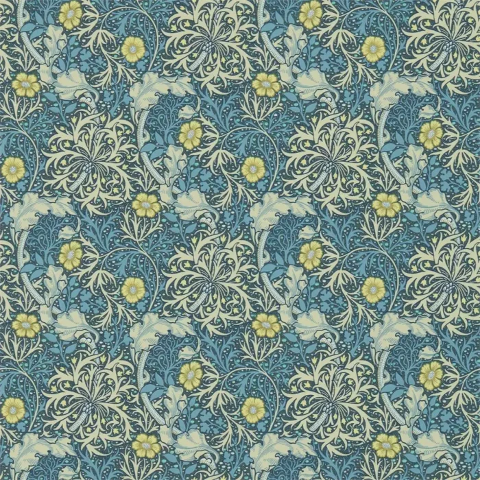 Morris Seaweed Wallpaper - Ink / Woad swatch