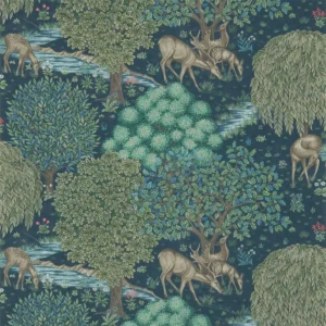 blue animal wallpaper from william morris & co