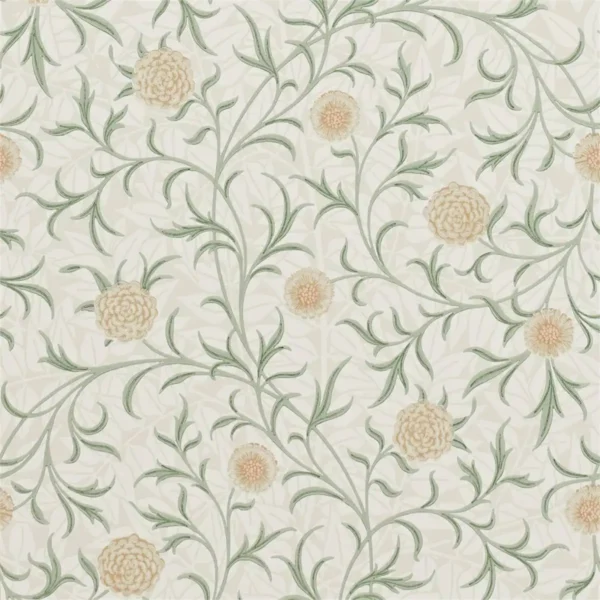 Scroll Wallpaper - Thyme / Pear by multicolour botanical wallpaper from william morris & co