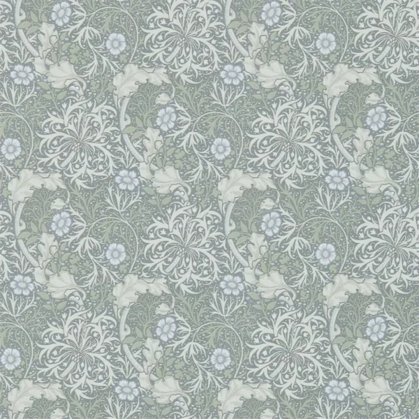Morris Seaweed Wallpaper - Silver / Ecru by black-grey botanical wallpaper from william morris & co