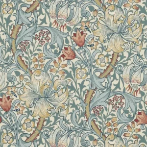 blue botanical wallpaper from william morris & co