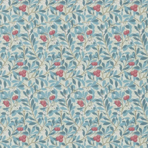 Arbutus Wallpaper - Woad / Russet by blue botanical wallpaper from william morris & co