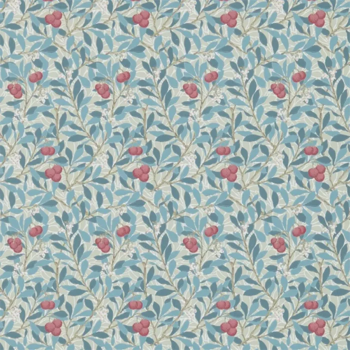 Arbutus Wallpaper - Woad / Russet swatch