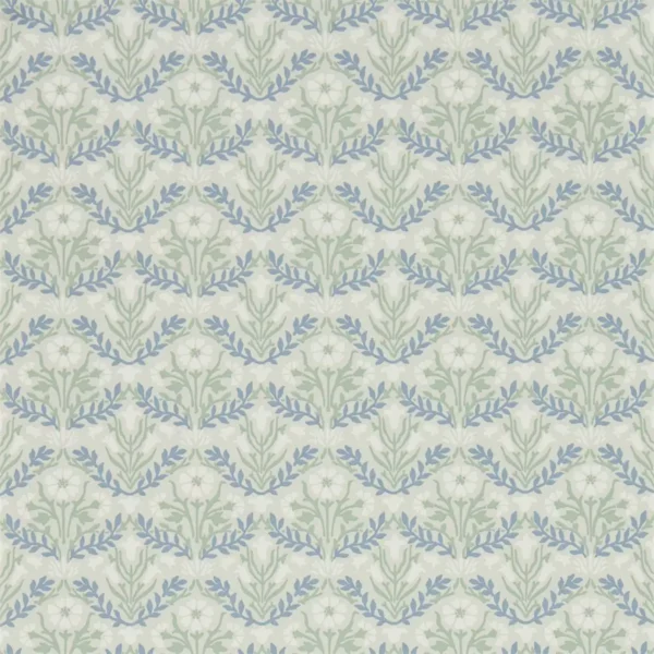 Morris Bellflower Wallpaper - Grey / Fennel by blue botanical wallpaper from william morris & co