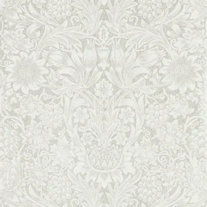 white botanical wallpaper from william morris & co