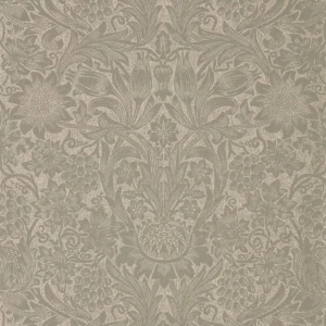 black-grey botanical wallpaper from william morris & co