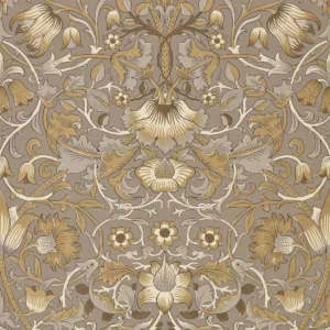 black-grey botanical wallpaper from william morris & co