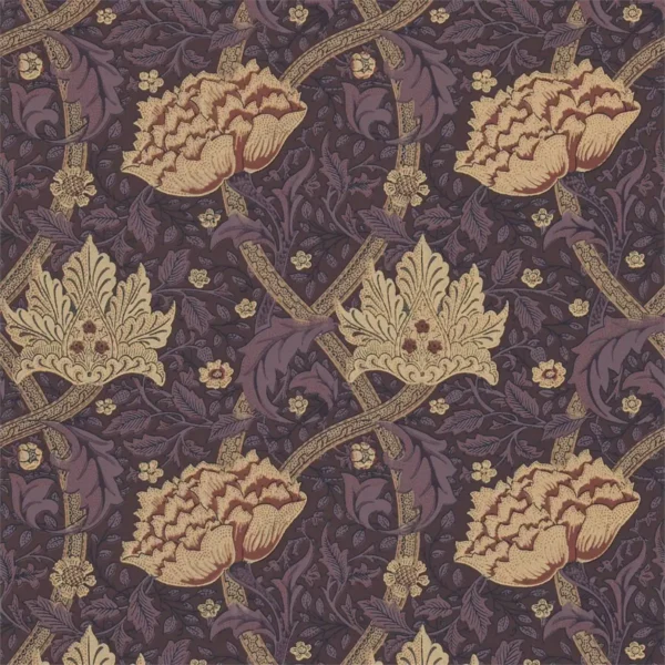 Windrush Wallpaper - Aubergine / Wine by purple botanical wallpaper from william morris & co