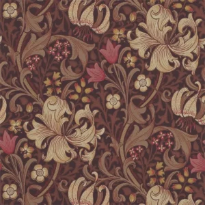 brown botanical wallpaper from william morris & co
